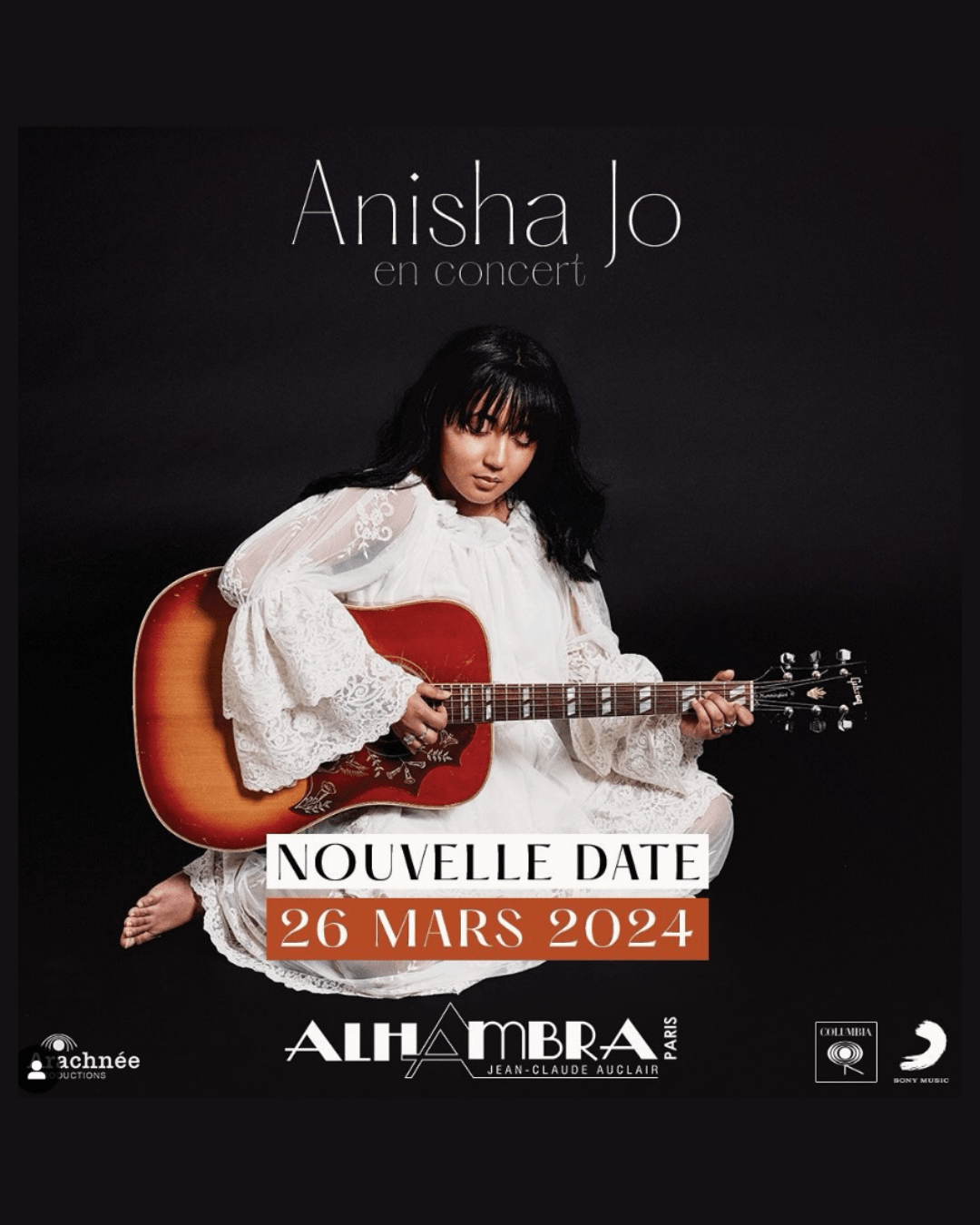 Anisha Jo, grande gagnante de la Star Academy 2022, sera en concert à l'Alhambra le 26 mars 2024. Une soirée à ne pas manquer !